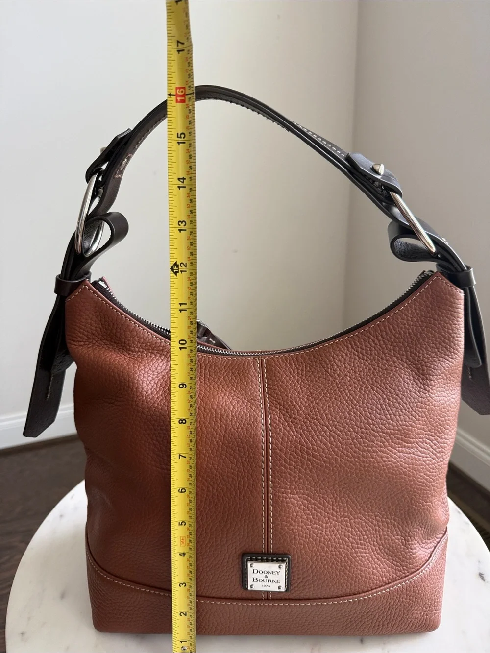 Dooney & Bourke Tan Pebbled Leather Hobo Bag
